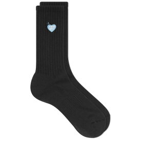 【送料無料】 ヒューマンメイド メンズ 靴下 アンダーウェア Human Made Pile Heart Socks Black