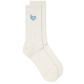 【送料無料】 ヒューマンメイド メンズ 靴下 アンダーウェア Human Made Pile Heart Socks White