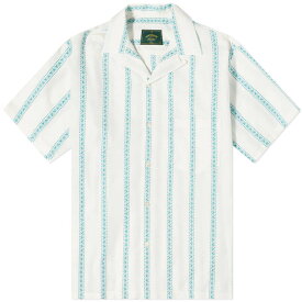 【送料無料】 ポーチュギースフランネル メンズ シャツ トップス Portuguese Flannel Donatella Vacation Shirt White & Green