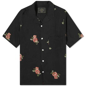 【送料無料】 ポーチュギースフランネル メンズ シャツ トップス Portuguese Flannel Embroidered Roses Vacation Shirt Black