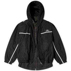 【送料無料】 バレンシアガ メンズ ジャケット・ブルゾン アウター Balenciaga Runway Layered Tracksuit Jacket Black
