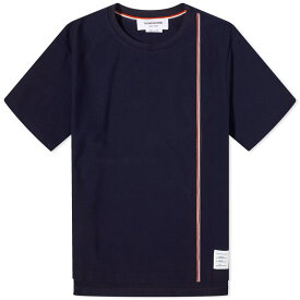 【送料無料】 トムブラウン メンズ Tシャツ トップス Thom Browne Engineered RWB Stripe T-Shirt Navy