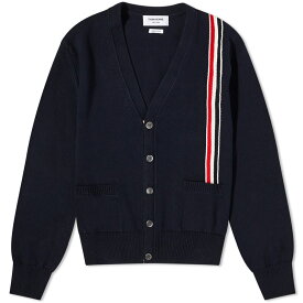 【送料無料】 トムブラウン メンズ ニット・セーター カーディガン アウター Thom Browne Intarsia RWB Stripe Cardigan Navy