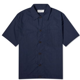 【送料無料】 ユニバーサルワークス メンズ シャツ トップス Universal Works Recycled Poly Short Sleeve Shirt Navy