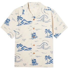 【送料無料】 ヌーディージーンズ メンズ シャツ トップス Nudie Jeans Co Arvid Waves Hawaii Shirt Ecru