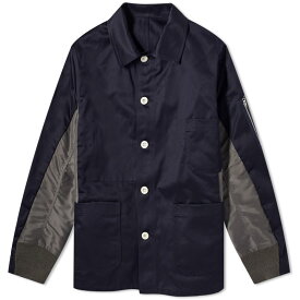 【送料無料】 サカイ メンズ ジャケット・ブルゾン アウター Sacai Chino x Nylon Shirt Jacket Navy & Taupe