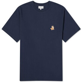 【送料無料】 メゾンキツネ メンズ Tシャツ トップス Maison Kitsune Speedy Fox Patch Comfort T-Shirt Ink Blue