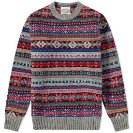 【送料無料】 ジャミーソンズオブシェトランド メンズ ニット・セーター アウター Jamieson's of Shetland Fair Isle Crew Knit Grey Mix