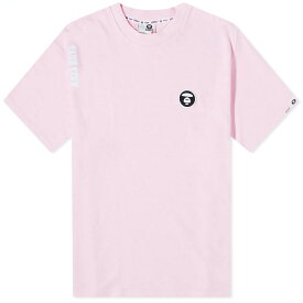 【送料無料】 ベイシング エイプ メンズ Tシャツ トップス AAPE Peace Jacquard T-Shirt Pink