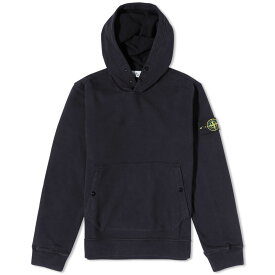 【送料無料】 ストーンアイランド メンズ パーカー・スウェット アウター Stone Island Snap Neck Popover Hoodie Navy Blue