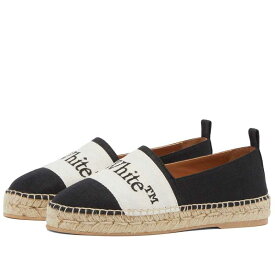 【送料無料】 オフ-ホワイト レディース スニーカー シューズ Off-White Bookish Linen Espadrilles Black