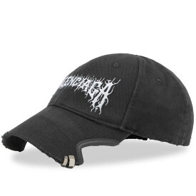 【送料無料】 バレンシアガ メンズ 帽子 アクセサリー Balenciaga Metal Logo Cap Faded Black & White
