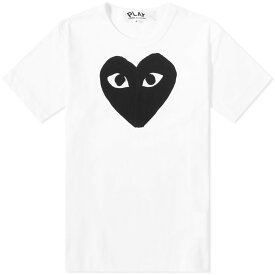 【送料無料】 コム・デ・ギャルソン メンズ Tシャツ トップス Comme des Garcons Play Heart Logo T-Shirt White & Black