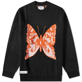 【送料無料】 バターグッズ メンズ ニット・セーター アウター Butter Goods Butterfly Crew Knit Black