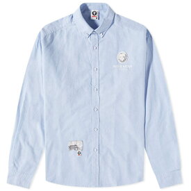 【送料無料】 ベイシング エイプ メンズ シャツ トップス AAPE Now Oxford Cotton Shirt Sky Blue