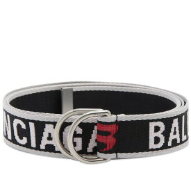 【送料無料】 バレンシアガ メンズ ベルト アクセサリー Balenciaga D-Ring Webbing Belt Bal Grey & Carmin Red