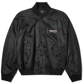 【送料無料】 バレンシアガ メンズ ジャケット・ブルゾン アウター Balenciaga Political Campaign Oversized Bomber Jacket Black