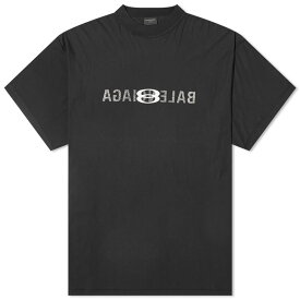 【送料無料】 バレンシアガ メンズ Tシャツ トップス Balenciaga AI Logo Inside Out T-Shirt Faded Black & White