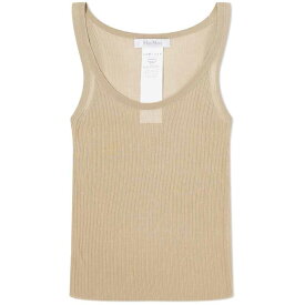 【送料無料】 マックスマーラ レディース タンクトップ トップス Max Mara Bastia Scoop Neck Vest Top Neutrals