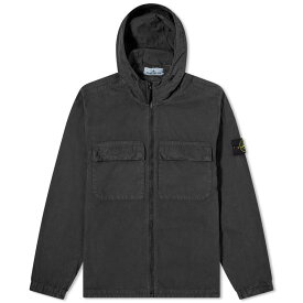 【送料無料】 ストーンアイランド メンズ シャツ トップス Stone Island Brushed Cotton Canvas Hooded Overshirt Charcoal