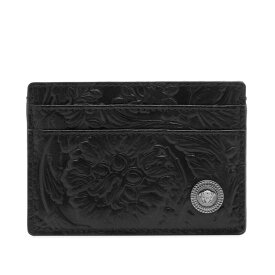 【送料無料】 ヴェルサーチ メンズ 財布 アクセサリー Versace Barocco Embossed Leather Card Holder Ruthenium