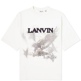 【送料無料】 ランバン メンズ Tシャツ トップス Lanvin x Future Eagle Print T-Shirt White Mustang