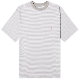 【送料無料】 ダントン メンズ Tシャツ トップス Danton Fine Stripe T-Shirt Grey & White