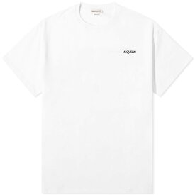 【送料無料】 アレキサンダー・マックイーン メンズ Tシャツ トップス Alexander McQueen Embroidered Logo T-Shirt White