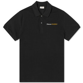 【送料無料】 アレキサンダー・マックイーン メンズ シャツ トップス Alexander McQueen Embroidered Logo Polo Shirt Black