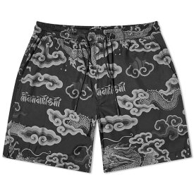 【送料無料】 マハリシ メンズ ハーフパンツ・ショーツ 水着 Maharishi Cloud Dragon Swim Shorts Black