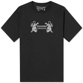 【送料無料】 マハリシ メンズ Tシャツ トップス Maharishi Double Tigers Miltype T-Shirt Black