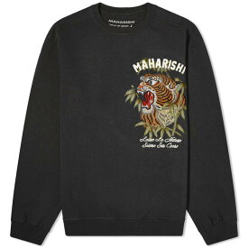 【送料無料】 マハリシ メンズ パーカー・スウェット アウター Maharishi Maha Tiger Embroidered Sweatshirt Black