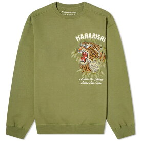 【送料無料】 マハリシ メンズ パーカー・スウェット アウター Maharishi Maha Tiger Embroidered Sweatshirt Olive