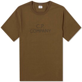 【送料無料】 シーピーカンパニー メンズ Tシャツ トップス C.P. Company 30/2 Mercerized Jersey Twisted Logo T-Shirt Ivy Green