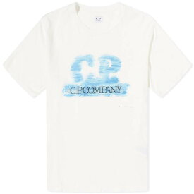 【送料無料】 シーピーカンパニー メンズ Tシャツ トップス C.P. Company Artisinal Logo T-Shirt Gauze White