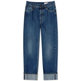 【送料無料】 アレキサンダー・マックイーン メンズ デニムパンツ ジーンズ ボトムス Alexander McQueen Turn Up Jeans Blue Washed