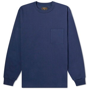 �r�[���X �v���X �����Y �g�b�v�X T�V���c Beams Plus Long Sleeve Pocket-Shirt Navy �l�C�r�[