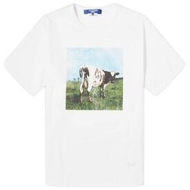 【送料無料】 ジュンヤ ワタナベ メンズ Tシャツ トップス Junya Watanabe MAN Cow Print T-Shirt White &Black