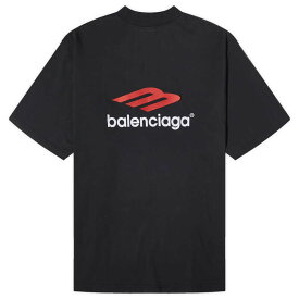 【送料無料】 バレンシアガ メンズ Tシャツ トップス Balenciaga Double Front Tee Wash Black & Fade Blck