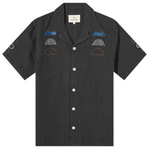 tH[N Y gbvX Vc hJ Folk Damien Poulain Embroidered Vacation Shirt Black Moon Embroidery Dp ubN