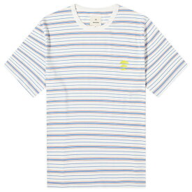 【送料無料】 フォーク メンズ Tシャツ トップス Folk Damien Poulain Multistripe T-Shirt Off White Sun Dp
