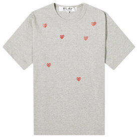 【送料無料】 コム・デ・ギャルソン メンズ Tシャツ トップス Comme des Garcons Play Many Heart T-Shirt Grey