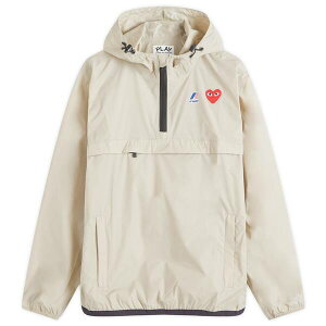 yz REfEM\ Y WPbgEu] AE^[ Comme des Garcons Play x K-Way Half Zip Packable Jacket Beige