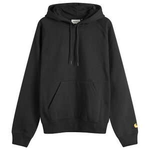 �J�[�n�[�g �����Y �A�E�^�[ �p�[�J�[�E�X�E�F�b�g Carhartt WIP Hooded Chase Sweat Black & Gold �u���b�N