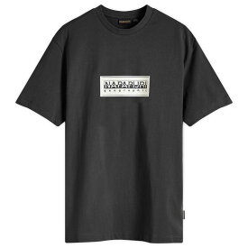 ナパピリ メンズ トップス Tシャツ ロゴ Napapijri Large Box Logo T-Shirt Black ブラック