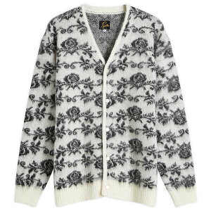 �j�[�h���Y ���f�B�[�X �A�E�^�[ �J�[�f�B�K�� Needles Rose Mohair Cardigan Ice White �z���C�g