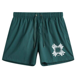 �A�~�� �����Y ���� �n�[�t�p���c�E�V���[�c �v�����g �V���[�g�p���c AMIRI Quad Print Swim Shorts Evergreen