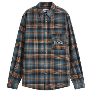 �o�^�[�O�b�Y �����Y �g�b�v�X �V���c Butter Goodswirl Plaid Shirt Blue & Orange �u���[