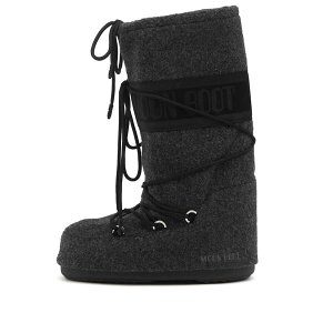 ���[���u�[�c ���f�B�[�X �V���[�Y �u�[�c�E���C���u�[�c Moon Boot Icon Felt Black Melange �u���b�N