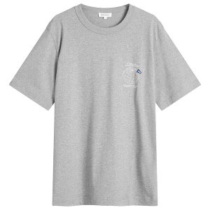 �m�[�X�v���W�F�N�g �����Y �g�b�v�X T�V���c �v�����g Norse Projects Holger Globe Print-Shirt Grey Melange �O���[